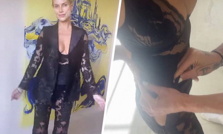Фото - 49-летняя Хайди Клум не смогла застегнуть на бедрах винтажные брюки Moschino