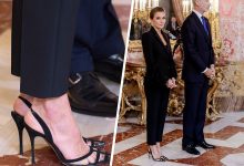 Фото - Королева Испании Летиция пришла на официальный прием в брюках разной длины